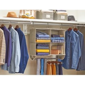 Simple Houseware 3-Tier Closet Storage with 2 Drawers, Dark Grey