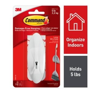 Command Wire Hooks, Small, White, 3-Hooks