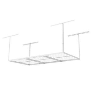 FLEXIMOUNTS 4×8 Overhead Garage Storage Rack Adjustable Ceiling Garage Heavy Duty