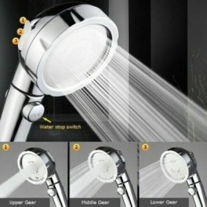 WASSA High Pressure Shower Head – 3 Inch Anti-leak Fixed Chrome Showerhead