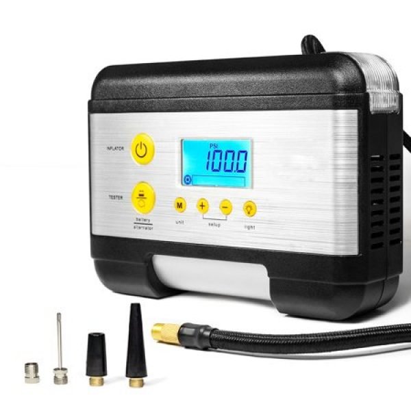 Kensun AC/DC Digital Tire Inflator for Car 12V DC and Home 110V AC ...