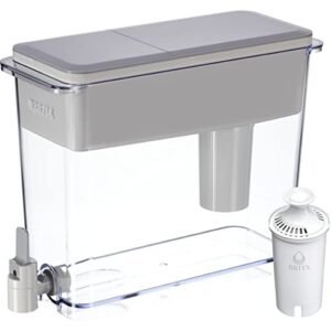 Brita XL Water Filter Dispenser for Tap and Drinking Water with 1 Replacement Filter, 27 Cup Capacity, Christmas Gift for Men and Women, BPA Free, Grey