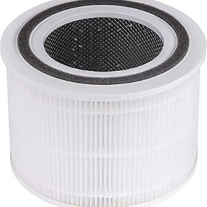 LEVOIT Core 300 Air Purifier Replacement Filter, 3-in-1 True HEPA, High-Efficiency Activated Carbon, Core300-RF, 1 Pack, White