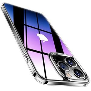 TORRAS Diamond Clear Designed for iPhone 14 Pro Case, [10FT Military Grade Drop Tested] [Non-Yellowing] Shockproof Protective Hard Back Slim Thin Clear Case for iPhone 14 Pro, 6.1 Inch 2022, Clear