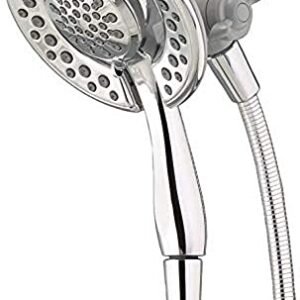 Delta 4-Spray In2ition 2-in-1 Dual Shower Head with Handheld, Touch-Clean Chrome Shower Head with Hose, Detachable Shower Head, Hand Held Shower Head, Chrome 75486C