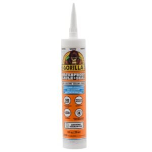 Gorilla Waterproof Caulk & Seal 100% Silicone Sealant, 10oz Cartridge, White (Pack of 1)