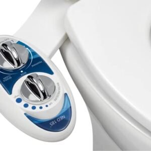 LUXE Bidet NEO 185 - Non-Electric Bidet Toilet Attachment with Self-cleaning Dual Nozzle and Adjustable Water Pressure for Sanitary and Feminine Wash (Blue)