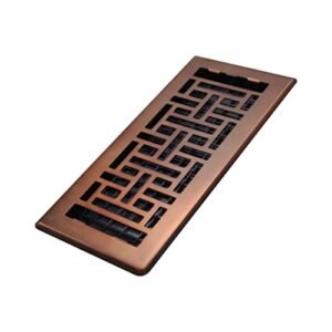 Decor Grates AJH410-RB Oriental Floor Register, 4x10 Inches, Rubbed Bronze Finish