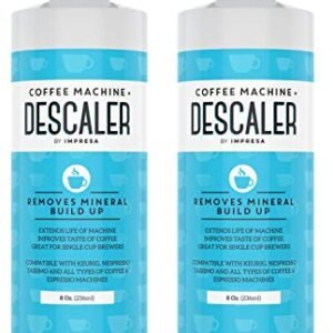 Descaler (2 Pack, 2 Uses Per Bottle) - Made in the USA - Universal Descaling Solution for Keurig, Nespresso, Delonghi and All Single Use Coffee and Espresso Machines