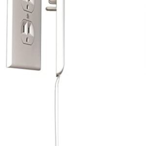 Sleek Socket Ultra-Thin Outlet Concealer with Cord Concealer Kit, 3 Outlet, 3-Foot Cord, Universal Size, UL Certified (Ideal for Small Spots Like Kitchens & Bathrooms)