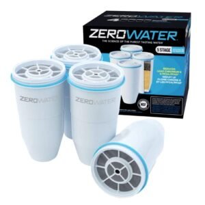 ZeroWater Official Replacement Filter - 5-Stage Filter Replacement 0 TDS for Improved Tap Water Taste - NSF Certified to Reduce Lead, Chromium, and PFOA/PFOS, 4-Pack